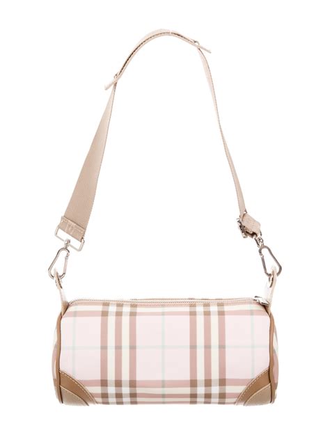 pink burberry bag|Burberry check shoulder bag.